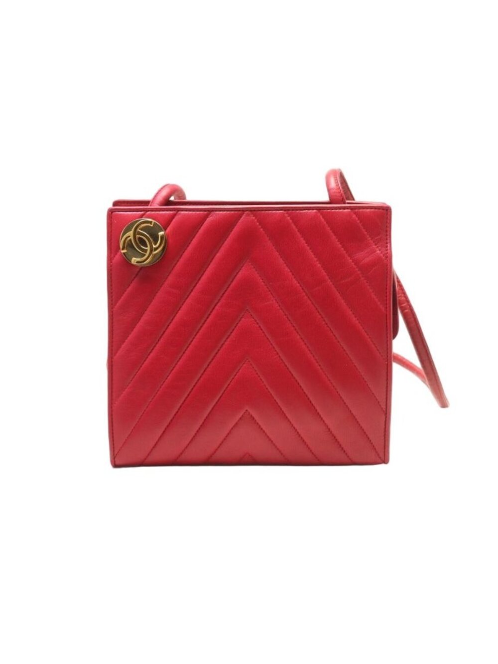Chanel V-stitch Lambskin Shoulder Bag